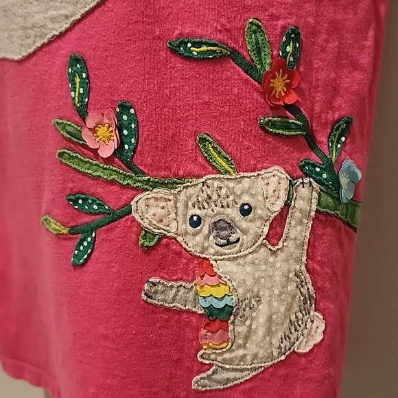 Mini Boden Pink Koala Bear Applique Short Sleeve Tshirt 8-9Y - Picture 6 of 10
